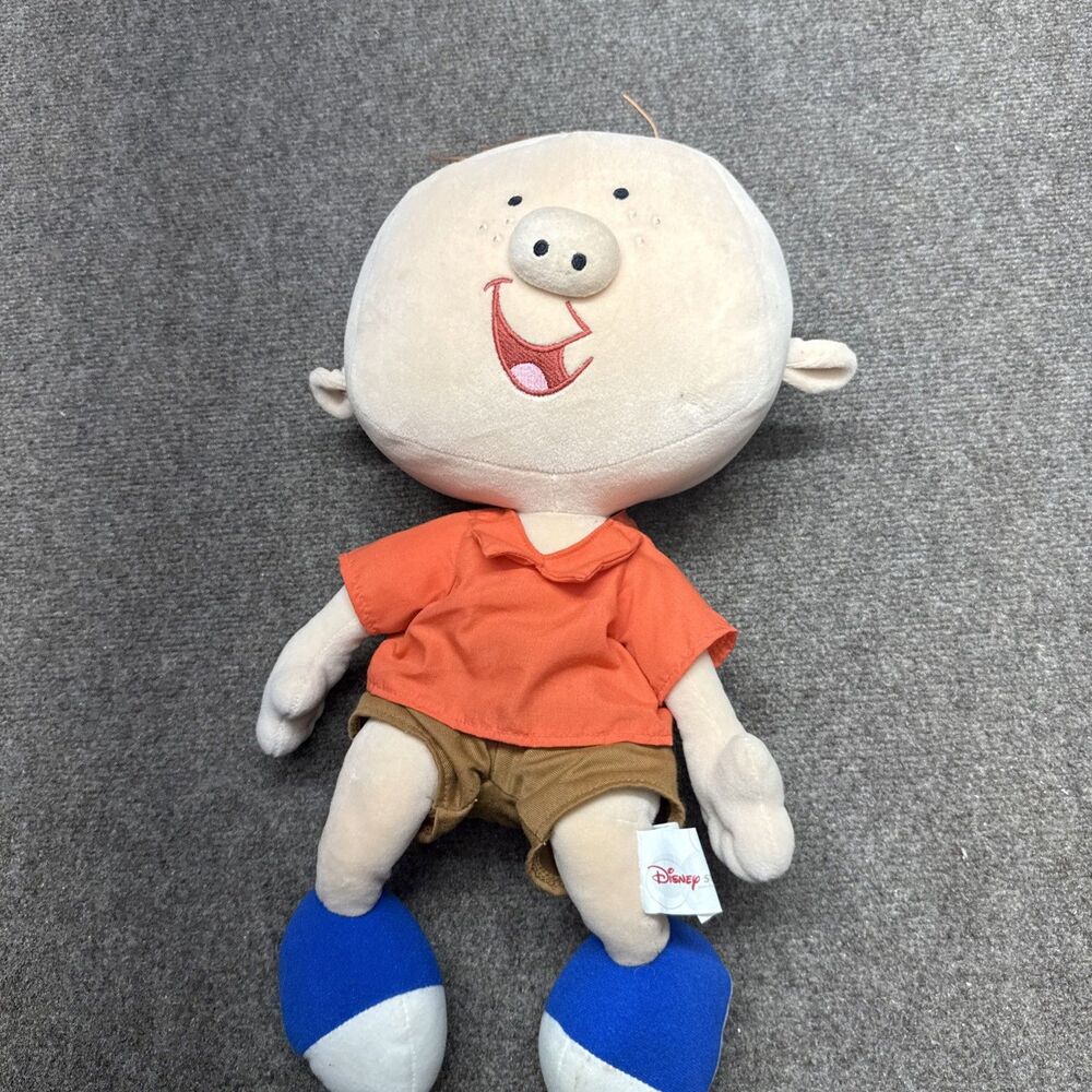 Vintage Playhouse Disney STANLEY Plush Doll Orange Shirt Stuffed Toy Rare Y2K